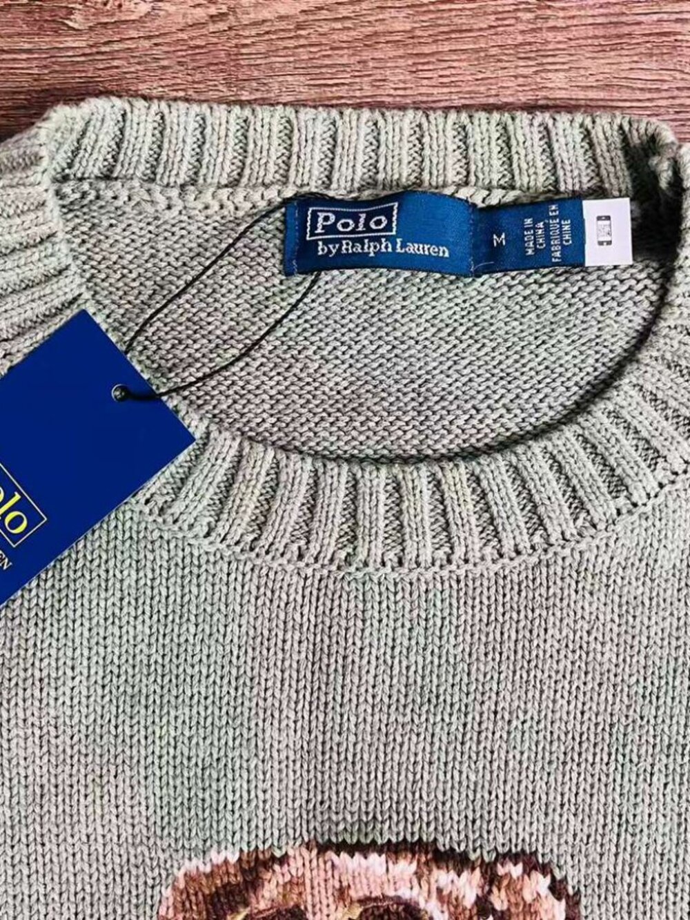 Polo Ralph Lauren Green Bear Knit Sweater M - Picture 4 of 7